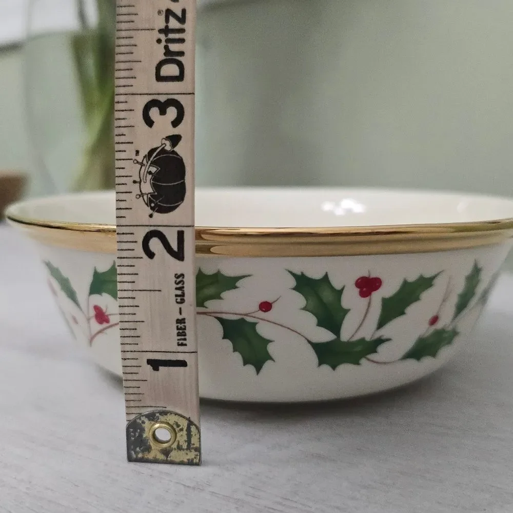 Vintage Lenox Holiday Gold Trim All Purpose Bowl 6 3/4